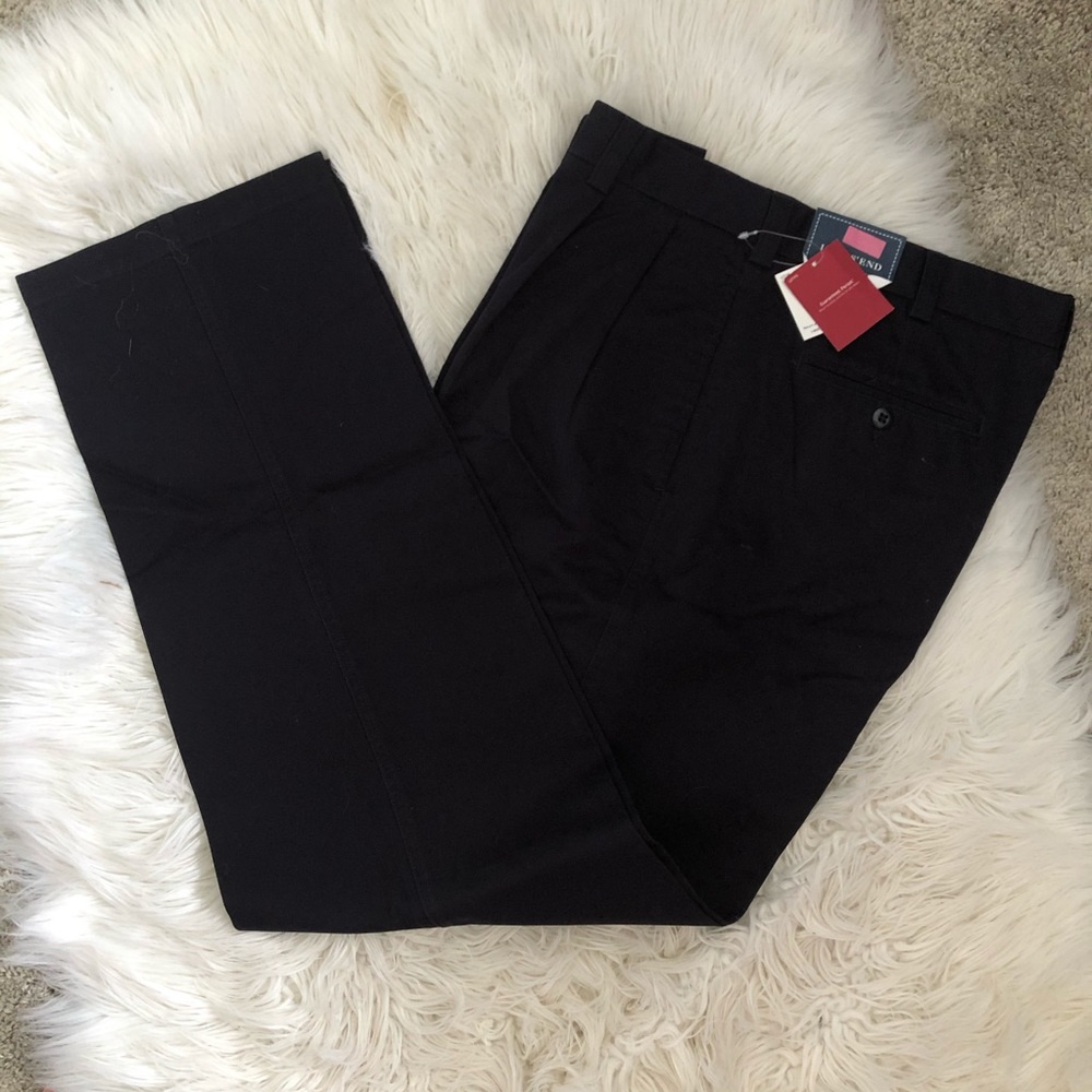 NWT lands end navy performance dress pants 36x34
